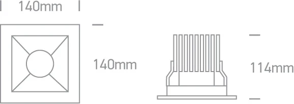 30W LED įleidžiamas šviestuvas, baltas, 4000K, 50130B/W/C