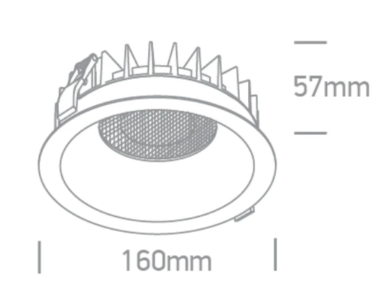 30W LED įleidžiamas šviestuvas, baltas, 3000/3500/4000K, su filtru nuo akinimo, 10130DH/W/V