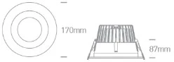 30W LED įleidžiamas šviestuvas, baltas, 3000/4000/5000K, 10130ED/W/V