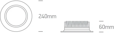 30W LED įleidžiamas šviestuvas, baltas, 3000-4000K-6000K, 10130UV/W/V