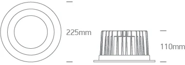 30W LED įleidžiamas šviestuvas, juodas, 3000/4000/5000K, 10130CA/B/V