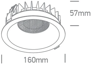 30W LED įleidžiamas šviestuvas su filtru nuo akinimo, juodas, 3000/3500/4000K, 10130DH/B/V