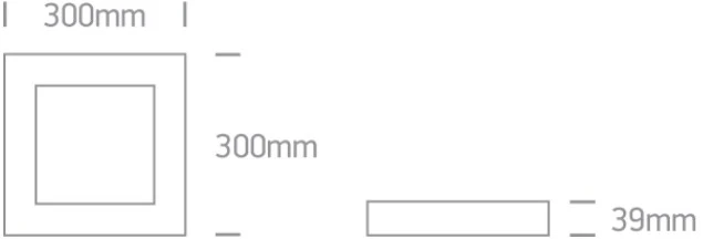 Lubinis šviestuvas 30W LED kvadratinis plafonas, baltas, 2700/3000/4000K, 62130AF/W/V