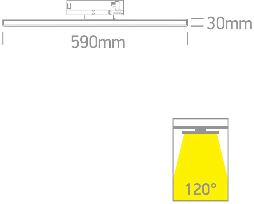 30W LED linijinis bėgelio šviestuvas, baltas, 2700/3200/4000K, 65172AT/W/V