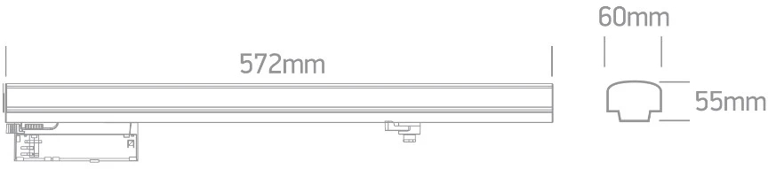 30W LED linijinis šviestuvas į 3 fazių bėgelį, baltas, 3000/3500/4000K, 65664AT/W/V