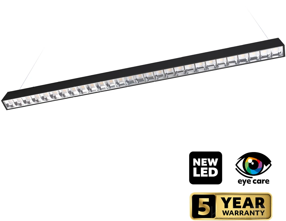 30W LED linijinis šviestuvas KOLINE K2, juodas, 3000/4000/6500K, UGR19