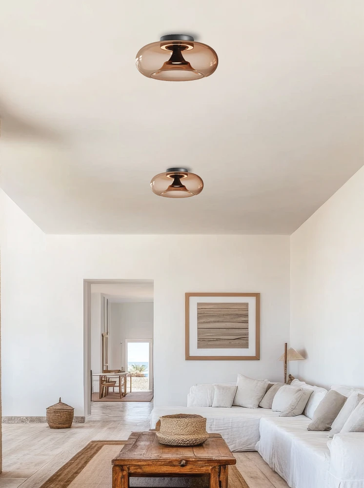 30W LED lubinis šviestuvas, juodos/rudos sp., 2700/3000K, dimeriuojamas, 25278