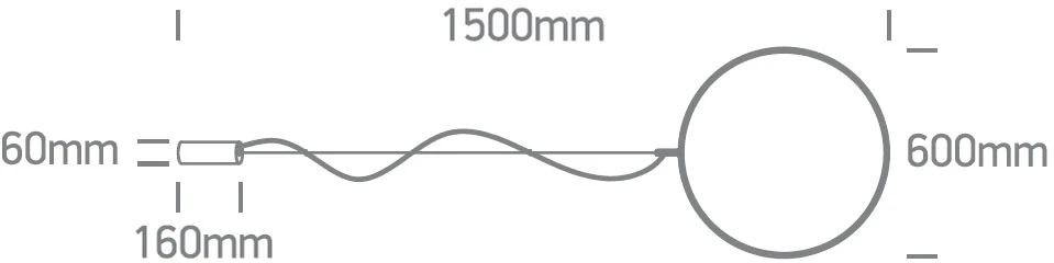 30W LED pakabinamas šviestuvas, juodas, 3000K, 60cm, dimeriuojamas, 63152B/B/W