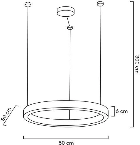 30W LED pakabinamas šviestuvas RING LUXURY 50, aukso sp., 3000K