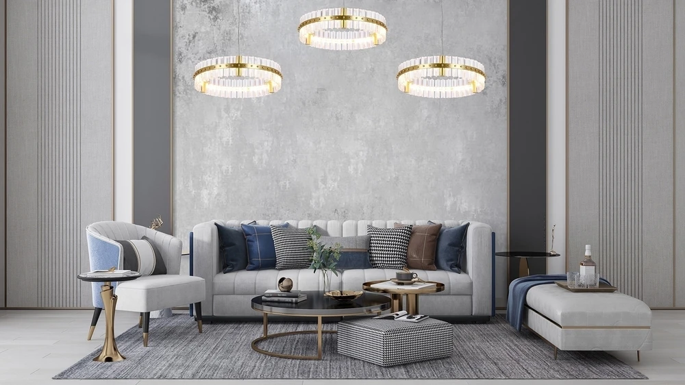 30W LED pakabinamas šviestuvas SATURNUS, aukso sp., 3000K