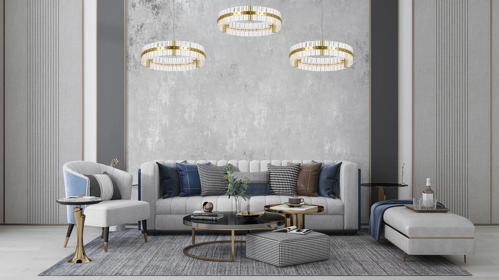30W LED pakabinamas šviestuvas SATURNUS, aukso sp., 3000K