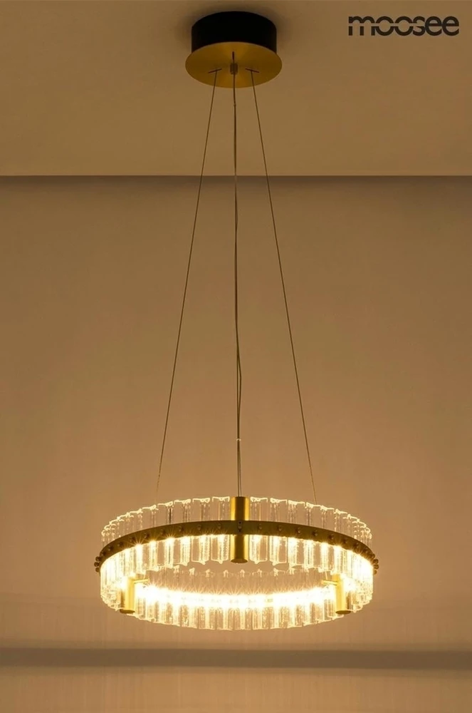 30W LED pakabinamas šviestuvas SATURNUS, aukso sp., 3000K