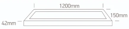 30W LED paviršinė panelė, balta, 120x15cm, CCT, 62140BFU/W/V