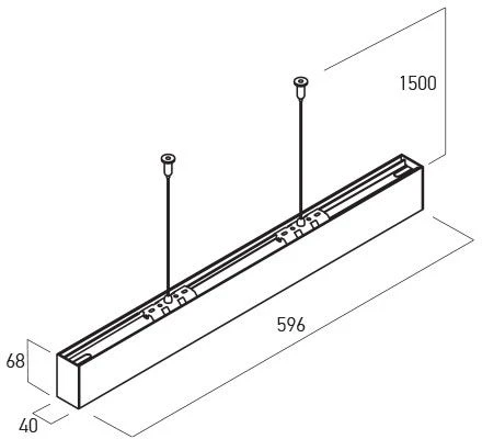 Pakabinamas šviestuvas 30W LED paviršinis/pakabinamas linijinis šviestuvas XUNO SYSTEM, baltas, 4000K, IP40
