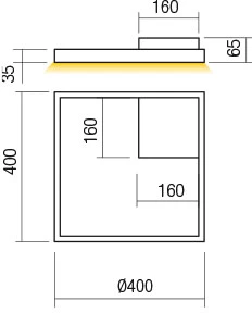 Lubinis šviestuvas 30W LED paviršinis šviestuvas FEBE, matinės aukso sp., 3000K, dimeriuojamas, 01-2853