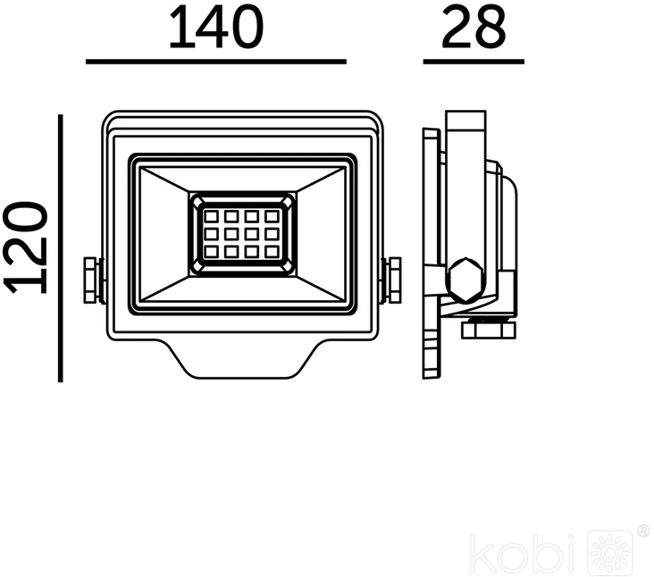 30W LED prožektorius DELYO MHN, juodas, 4000K, IP65