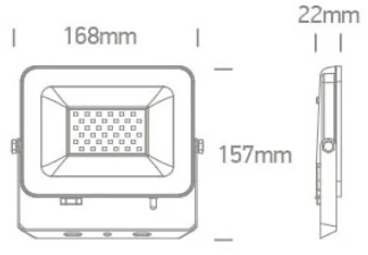 30W LED prožektorius, juodas, 3000/4000/6500K, IP65, 7028CB/B/V