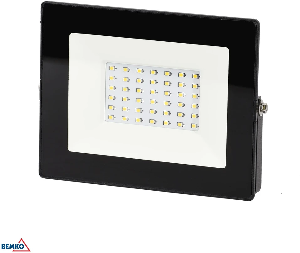 Bemko 30W LED prožektorius KASTEL, juodas, 4000K, IP65, 120°