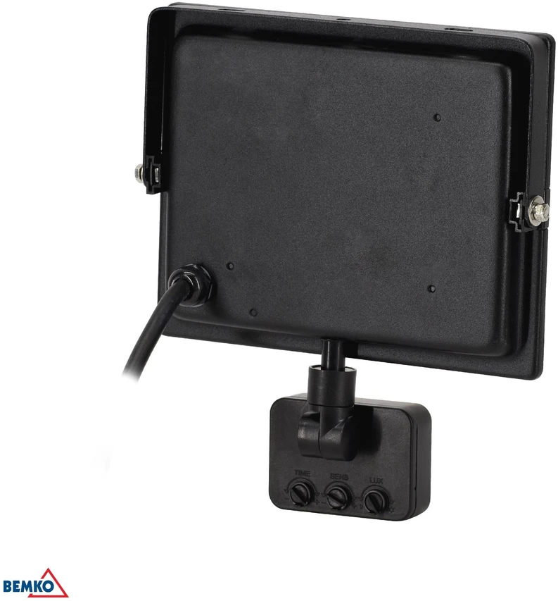 Bemko 30W LED prožektorius su judesio davikliu KASTEL, juodas, 6000K, IP65