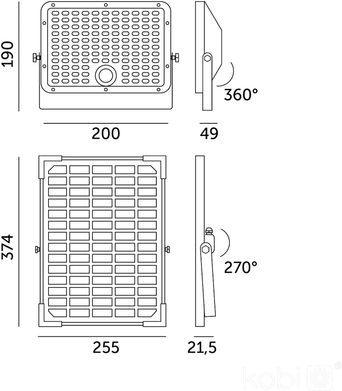 30W LED prožektorius su saulės baterija MHCS, juodas, 3000/4000K, su judesio davikliu, IP65