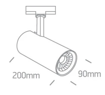 30W LED šviestuvas į bėgelius, baltas, 3000K, 65642CT/W/W