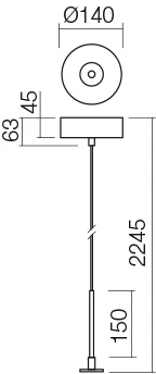 Lubinis šviestuvas 30W paviršinio montavimo LED šviestuvo korpusas BILIA, chromo sp., IP44, dimeriuojamas, gaubtai parduodami atskirai, SKBS01CH