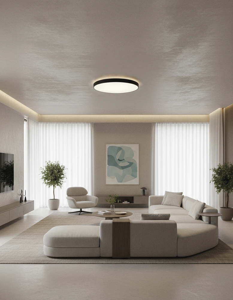 31,5W + 5W LED lubinis šviestuvas LISBOA, juodas, 3000/4000K, P3851070N
