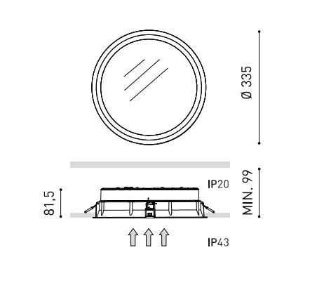 31W LED įleidžiamas šviestuvas DEEP MAXI 4, baltas, 3000K, DALI