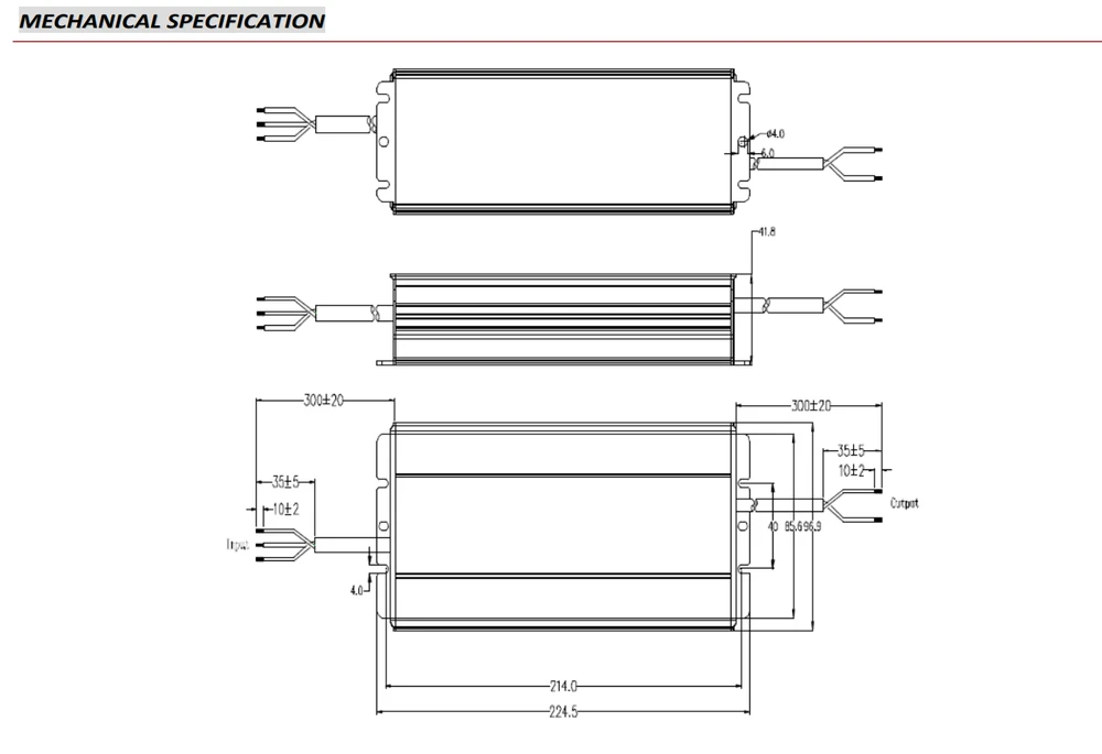 320W LED maitinimo šaltinis GV6, 24V, CV, FPC, IP67