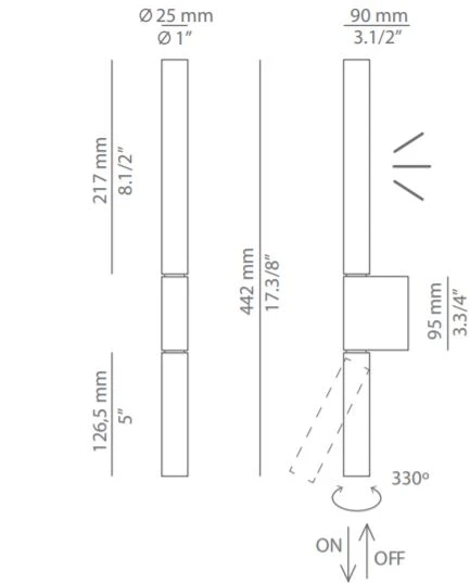 3,2+1W LED sieninis šviestuvas CANUT, juodas, 3000K