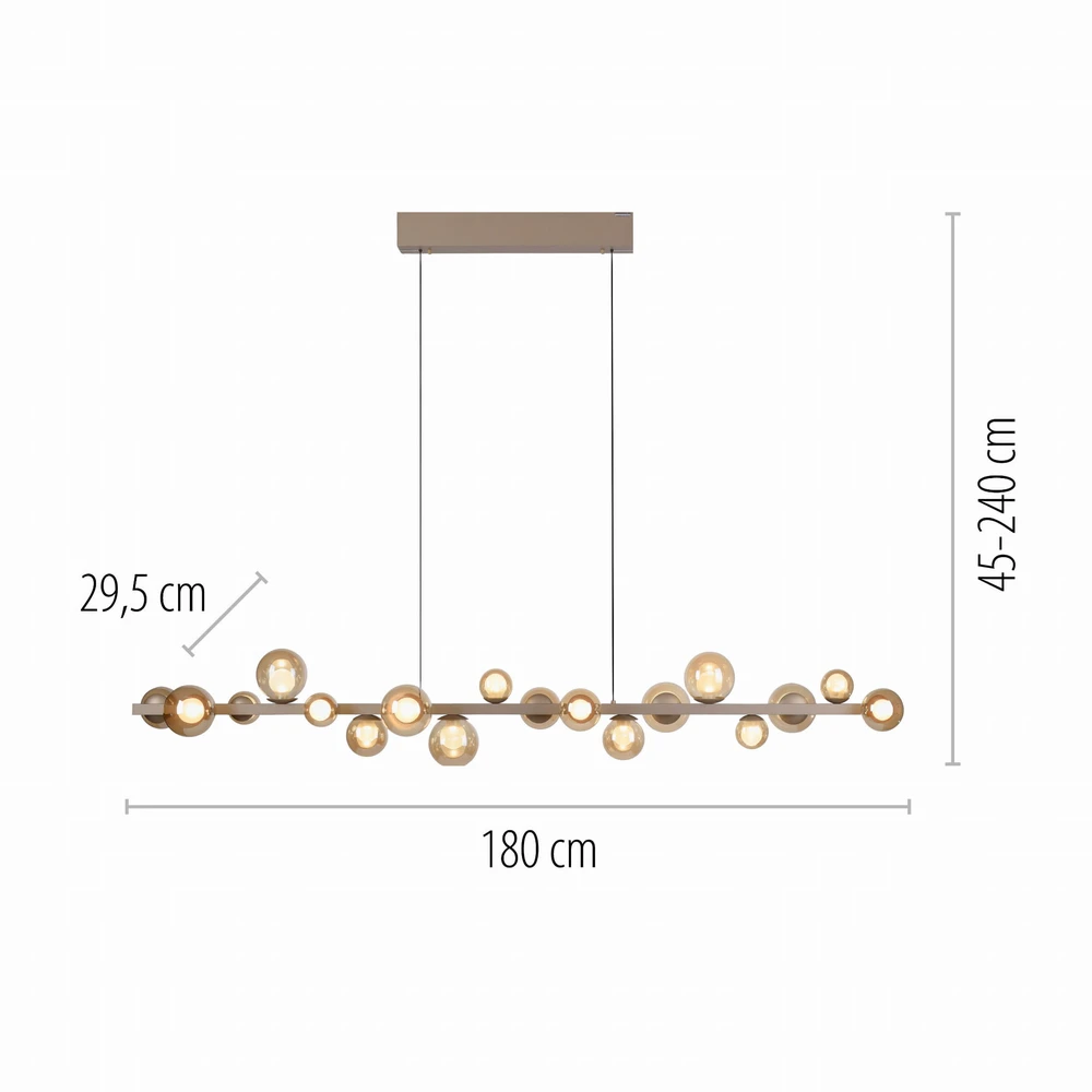 32,4W LED pakabinamas šviestuvas E-POPUP, bronzos sp., 2200-5000K, dimeriuojamas, reguliuojamo aukščio