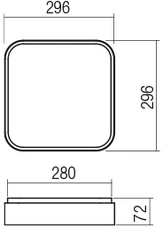 Lubinis šviestuvas 32W LED paviršinis šviestuvas YOMO, juodas, 3000K, dimeriuojamas, 01-2575