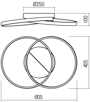 Lubinis šviestuvas 33W LED paviršinis šviestuvas ESPIRAL, matinės aukso sp., 3000K, dimeriuojamas, 01-2679