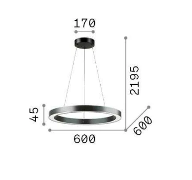 Pakabinamas šviestuvas Ideal Lux 48W ceiling lamp with 1 light UNIVERSAL, 3000K, baltas