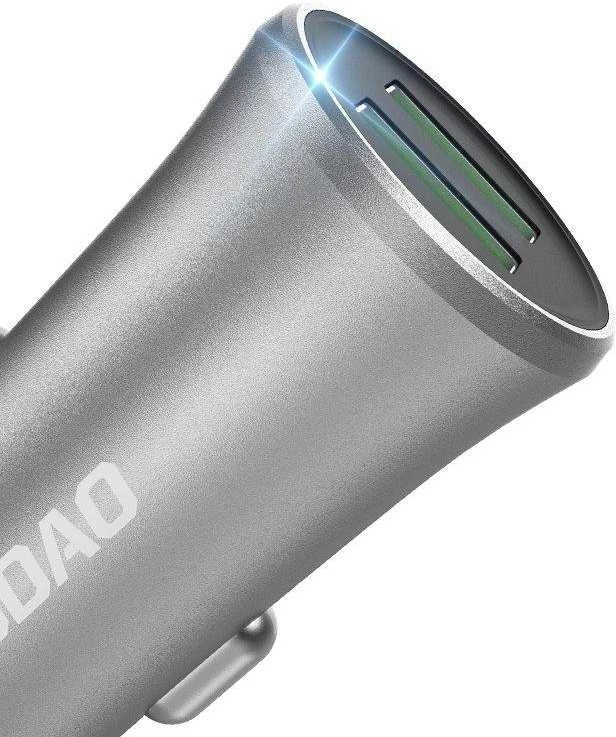 Dudao 3.4A smart car charger 2x USB sidabro spalvos (R6S sidabro spalvos)
