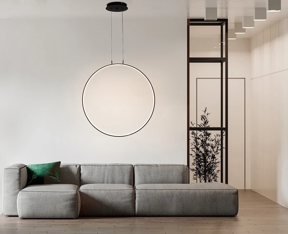 34W LED pakabinamas šviestuvas CIRCULO 100, juodas, 3000K