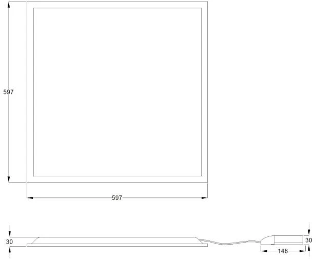 34W LED panelė FLAT MP, balta, 60x60cm, 4000K, DALI