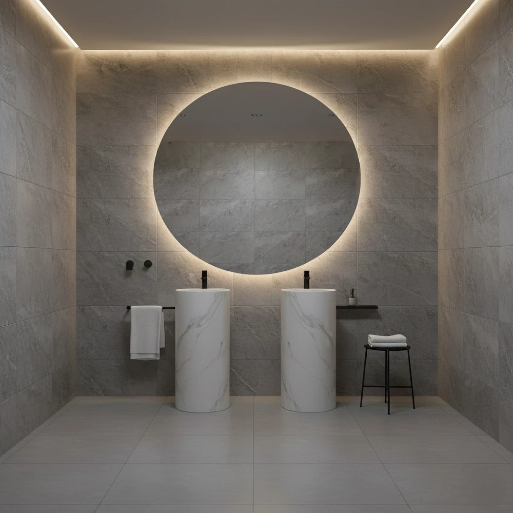 Sieninis šviestuvas 34W LED šviestuvas - veidrodis BARI, chromo sp., 3000K, IP44, A3799204