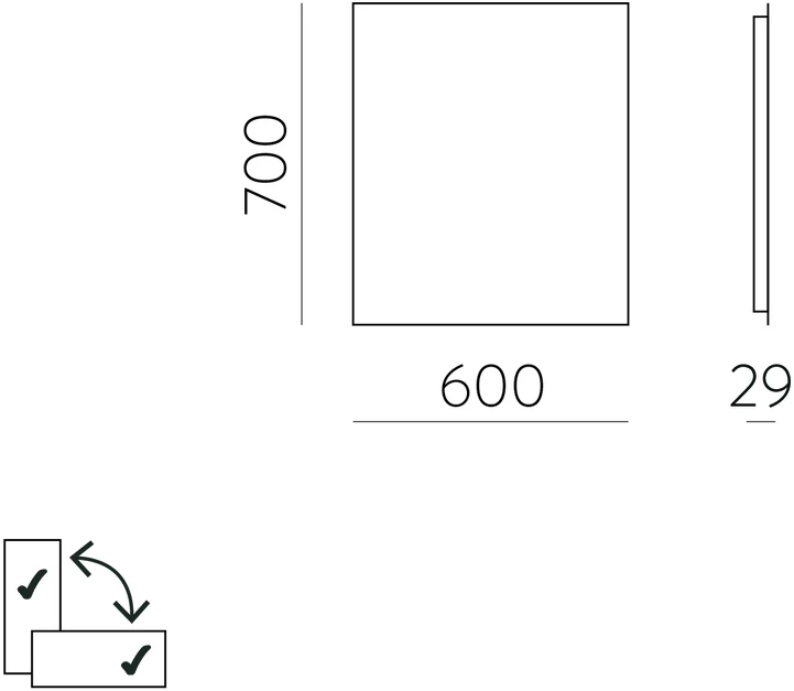 Sieninis šviestuvas 34W LED šviestuvas - veidrodis ESTELA, chromo sp., 3000K, IP44, A9439000