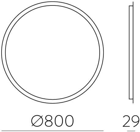 Sieninis šviestuvas 34W LED šviestuvas - veidrodis PETRA, chromo sp., 3000K, IP44, A3804201