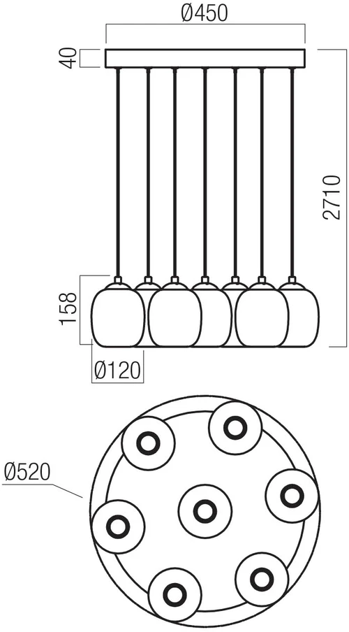 35,5W LED pakabinamas šviestuvas KHADI, juodos/dūmų sp., 3000K, dimeriuojamas, 01-3489