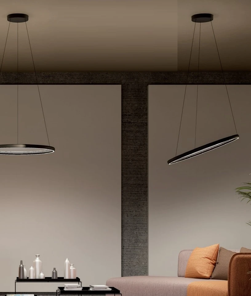 35W + 35W LED pakabinamas šviestuvas VANCE, blizgios juodos sp., dimeriuojamas, 2700/4000/5000K, 01-3738