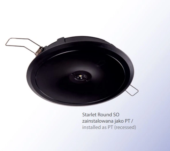 3,5W avarinis/evakuacinis šviestuvas STARLET ROUND SO 150 M 1H AT, juodas