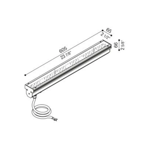 35W LED įleidžiamas į žemę šviestuvas IN-ROL 600, juodas, 3000K, 30°, DALI