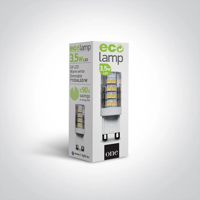 3,5W LED lemputė, dimeriuojama, G9, 3000K, 7103ALGD/W