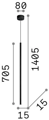 3,5W LED pakabinamas šviestuvas FILO, baltas, 2700K, 341057