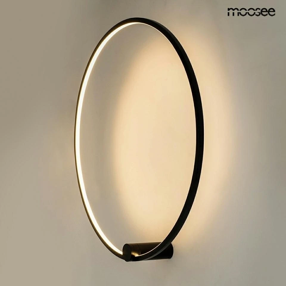 35W LED sieninis šviestuvas HOOP 80, juodas, 3000K