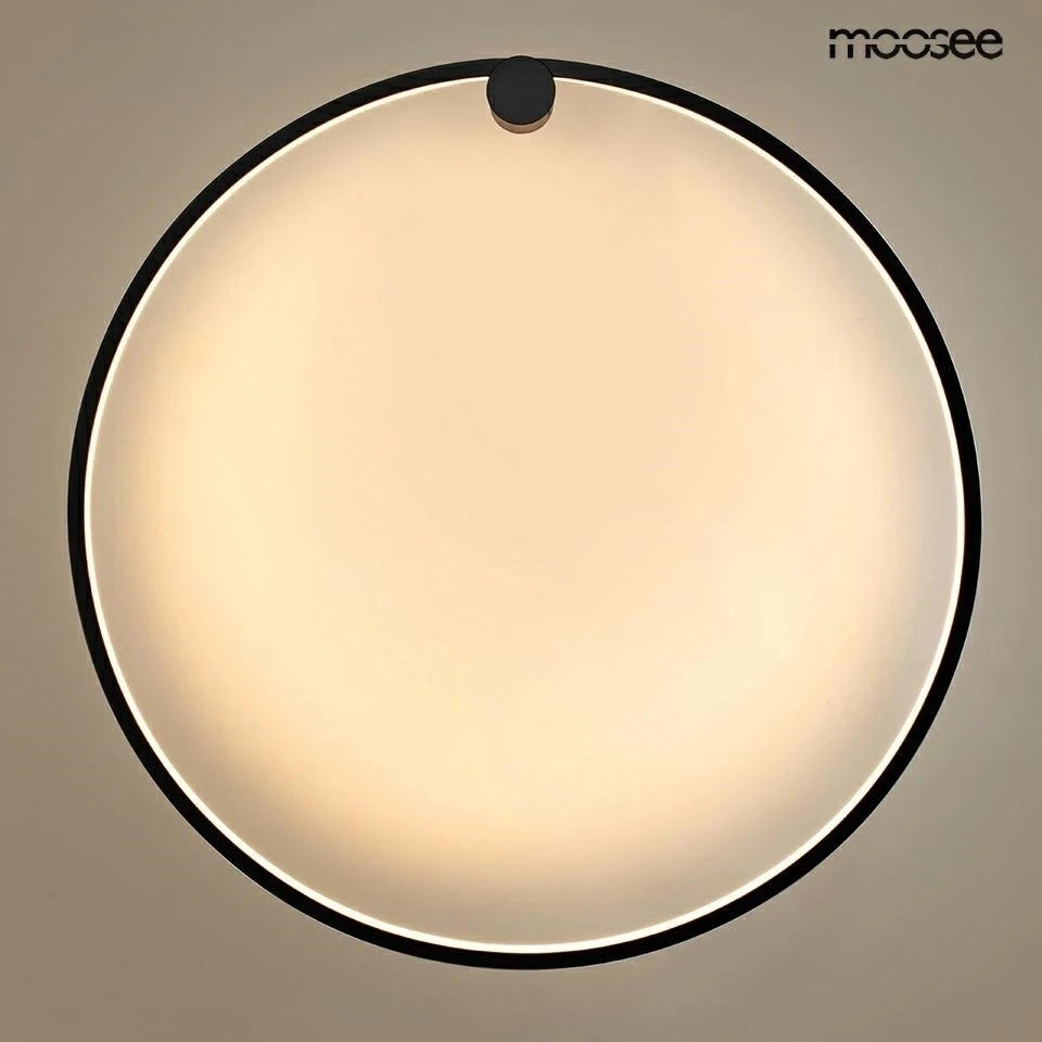 35W LED sieninis šviestuvas HOOP 80, juodas, 3000K