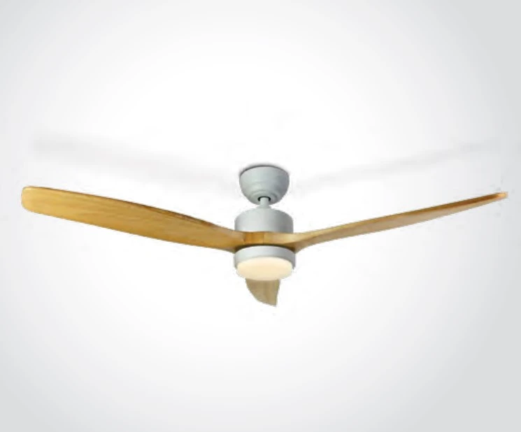 Lubinis šviestuvas 35W ventiliatorius su dimeriuojamu 22W LED šviestuvu, baltas/šviesaus medžio sp., 3000/4000/5500K, 6308L/W/V