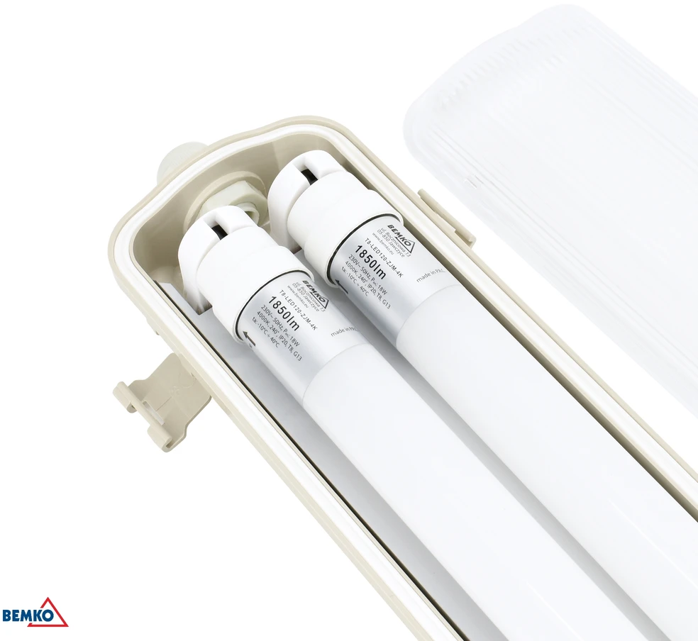 Kafler 36W LED linijinis šviestuvas AKWAR, 2xT8, baltas, 4000K, IP65, 120cm